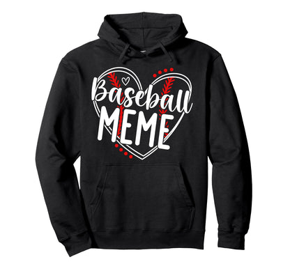 Baseball Meme Heart Meme Baseball Hoodie - Fun Novelty Design for Adults - T-Shirt, Sweatshirt, Hoodie