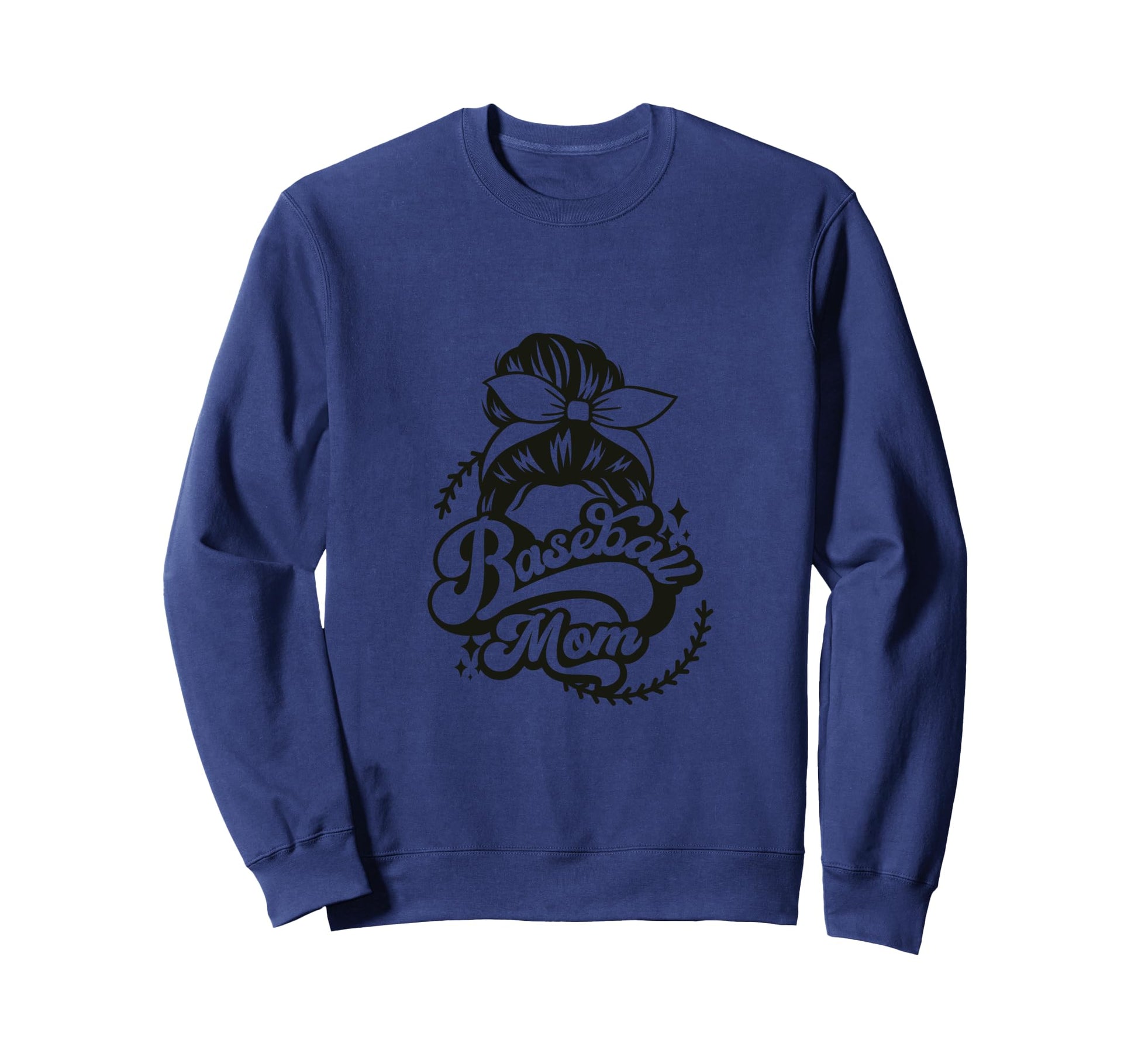 Baseball Mom Bun Headband Sports Sweatshirt - Aesthetic Graphic Unisex - T-Shirt, Sweatshirt, Hoodie