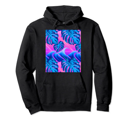 Hawaii Vaporwave Sunset Synthwave Hoodie - Fun Novelty Design Unisex - T-Shirt, Sweatshirt, Hoodie