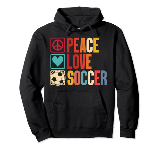 Soccer Enthusiasts Peace Love Fans Sweatshirt - Casual Everyday Wear Unisex - T-Shirt, Sweatshirt, Hoodie