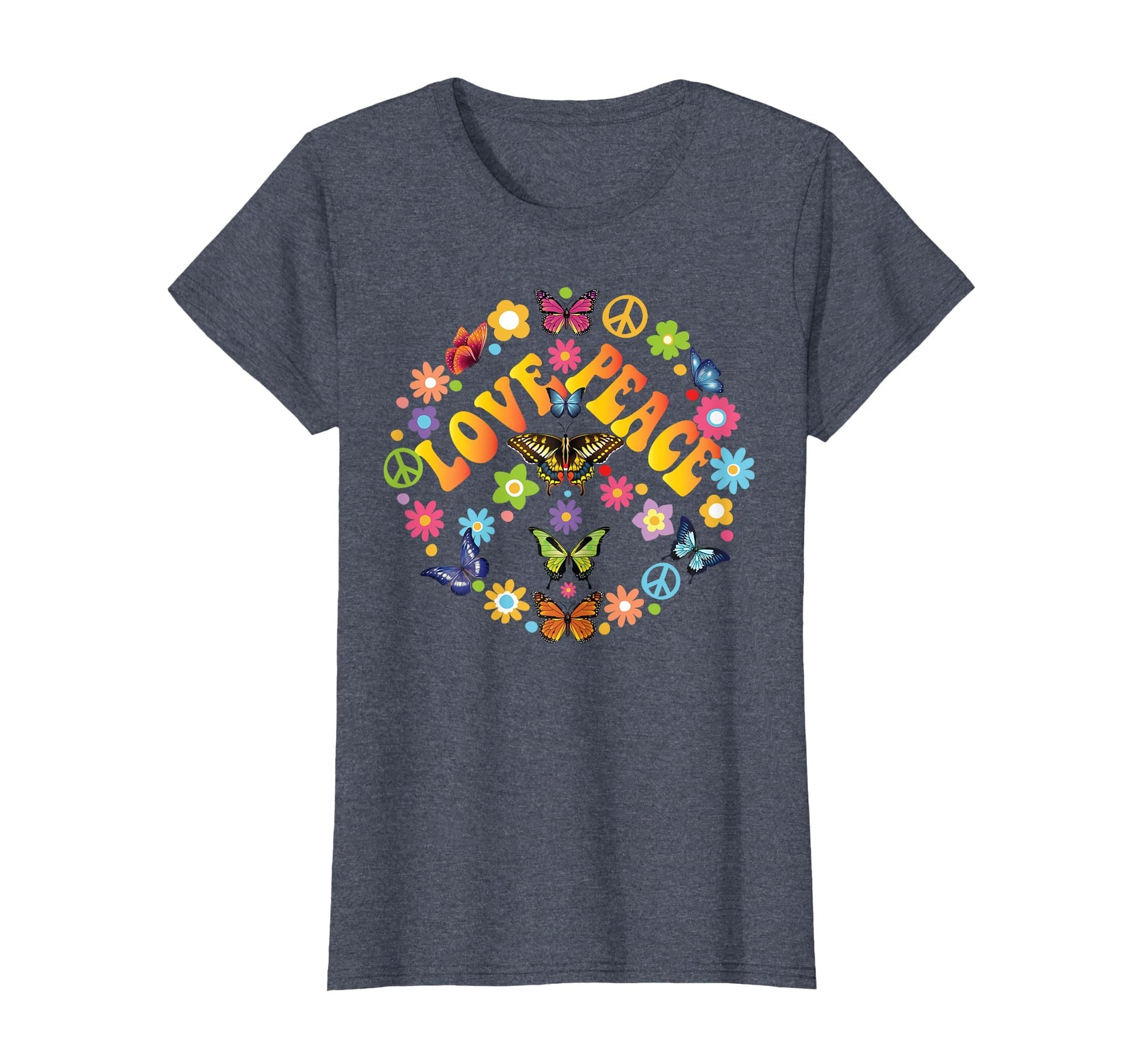 Peace Love Butterfly 60S 70S Tie Dye T-Shirt - Unique Graphic for Adults - T-Shirt, Sweatshirt, Hoodie