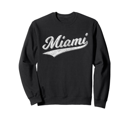 Miami Florida Varsity Script Sweatshirt - Custom Art Print for Adults - T-Shirt, Sweatshirt, Hoodie