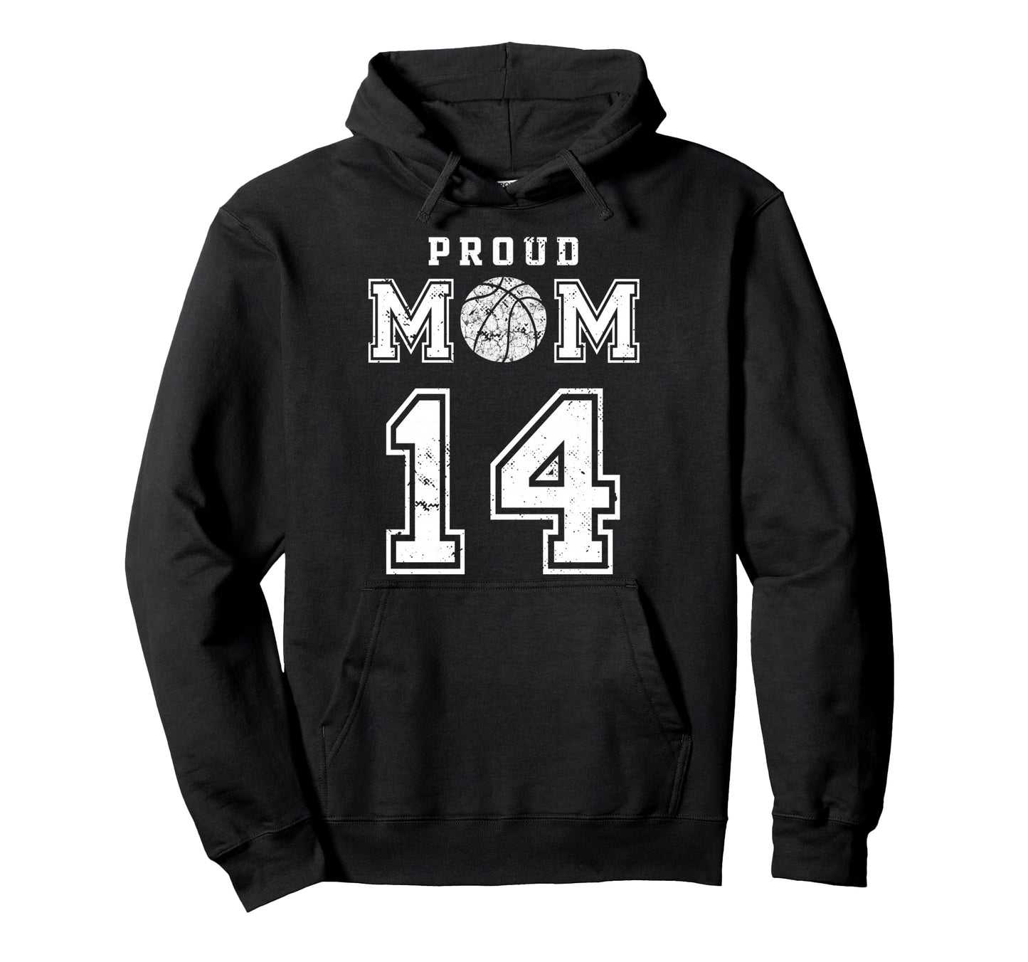 Custom Proud Basketball Mom Number 14 Hoodie - Aesthetic Graphic Men Women - T-Shirt, Sweatshirt, Hoodie