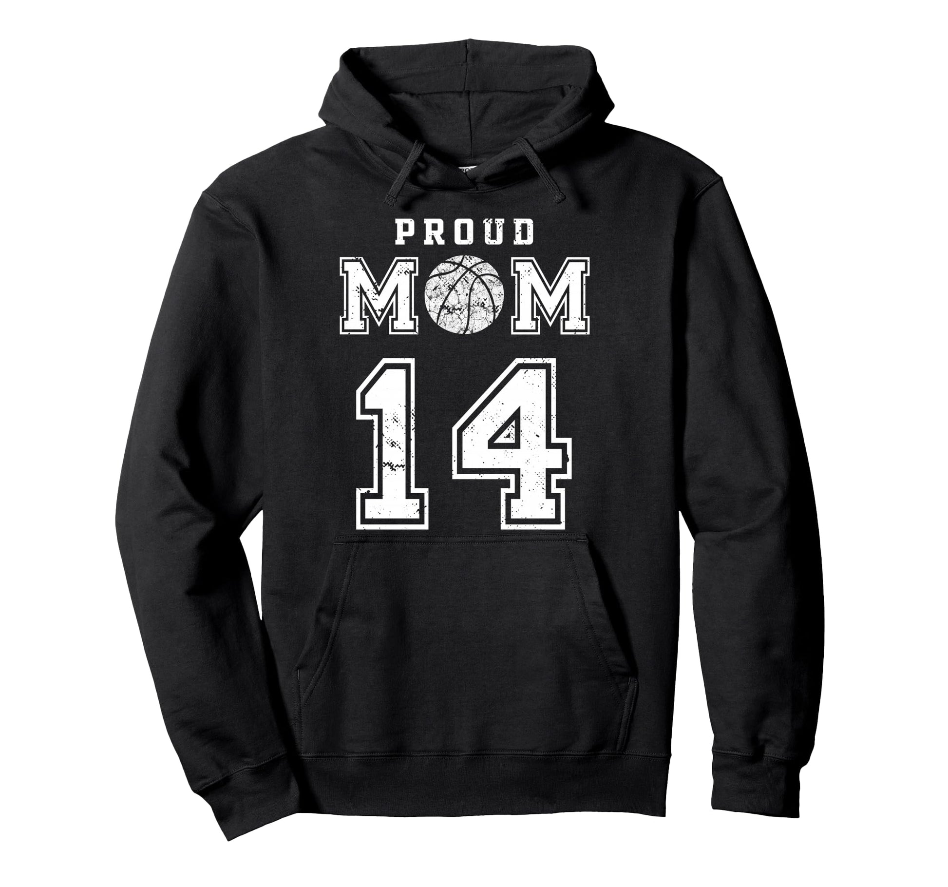 Custom Proud Basketball Mom Number 14 Hoodie - Aesthetic Graphic Men Women - T-Shirt, Sweatshirt, Hoodie