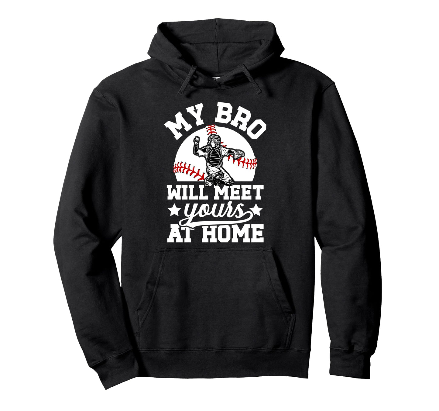 Baseball Catcher Brother Funny Brother Hoodie - Minimalist Print Men Women - T-Shirt, Sweatshirt, Hoodie
