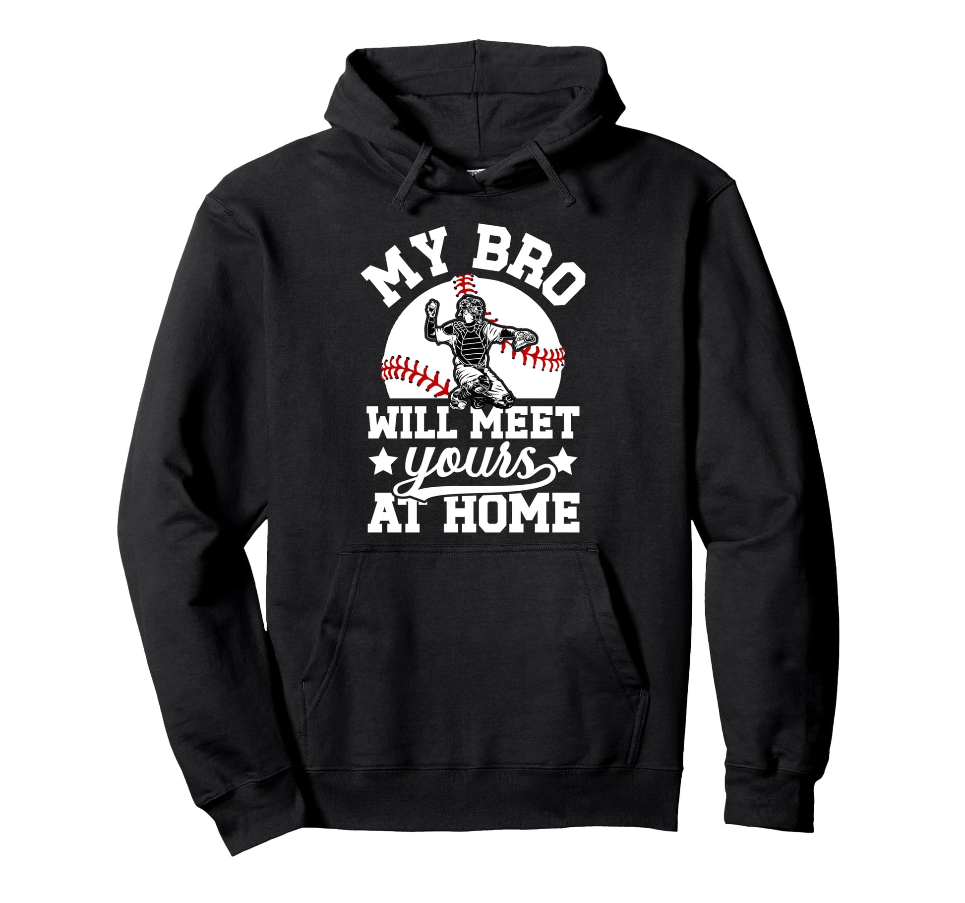 Baseball Catcher Brother Funny Brother Hoodie - Minimalist Print Men Women - T-Shirt, Sweatshirt, Hoodie