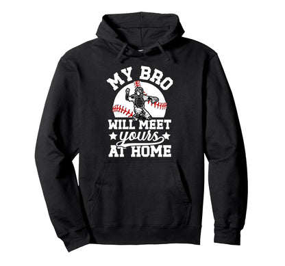 Baseball Catcher Brother Funny Brother Hoodie - Minimalist Print Men Women - T-Shirt, Sweatshirt, Hoodie
