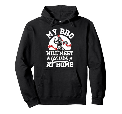 Baseball Catcher Brother Funny Brother Hoodie - Minimalist Print Men Women - T-Shirt, Sweatshirt, Hoodie