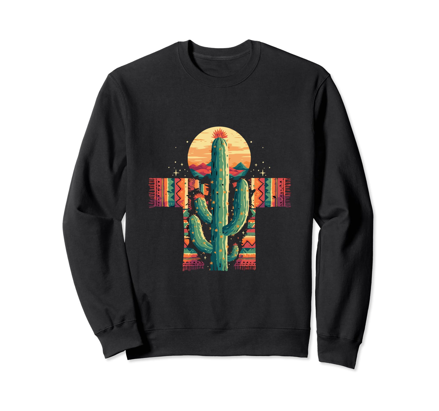 Cactus Serape Succulent Plant Cacti Sweatshirt - Graphic Print Men Women - T-Shirt, Sweatshirt, Hoodie