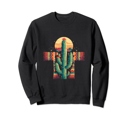Cactus Serape Succulent Plant Cacti Sweatshirt - Graphic Print Men Women - T-Shirt, Sweatshirt, Hoodie
