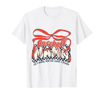 Baseball Mom Game Day Checkered Coquette T-Shirt - Trendy Graphic Unisex - T-Shirt, Sweatshirt, Hoodie