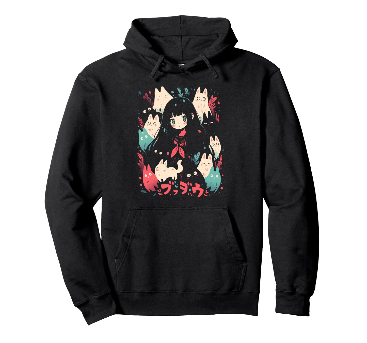 Goth Grunge Demon Anime Waifu Horror Hoodie - Fun Novelty Design Men Women - T-Shirt, Sweatshirt, Hoodie