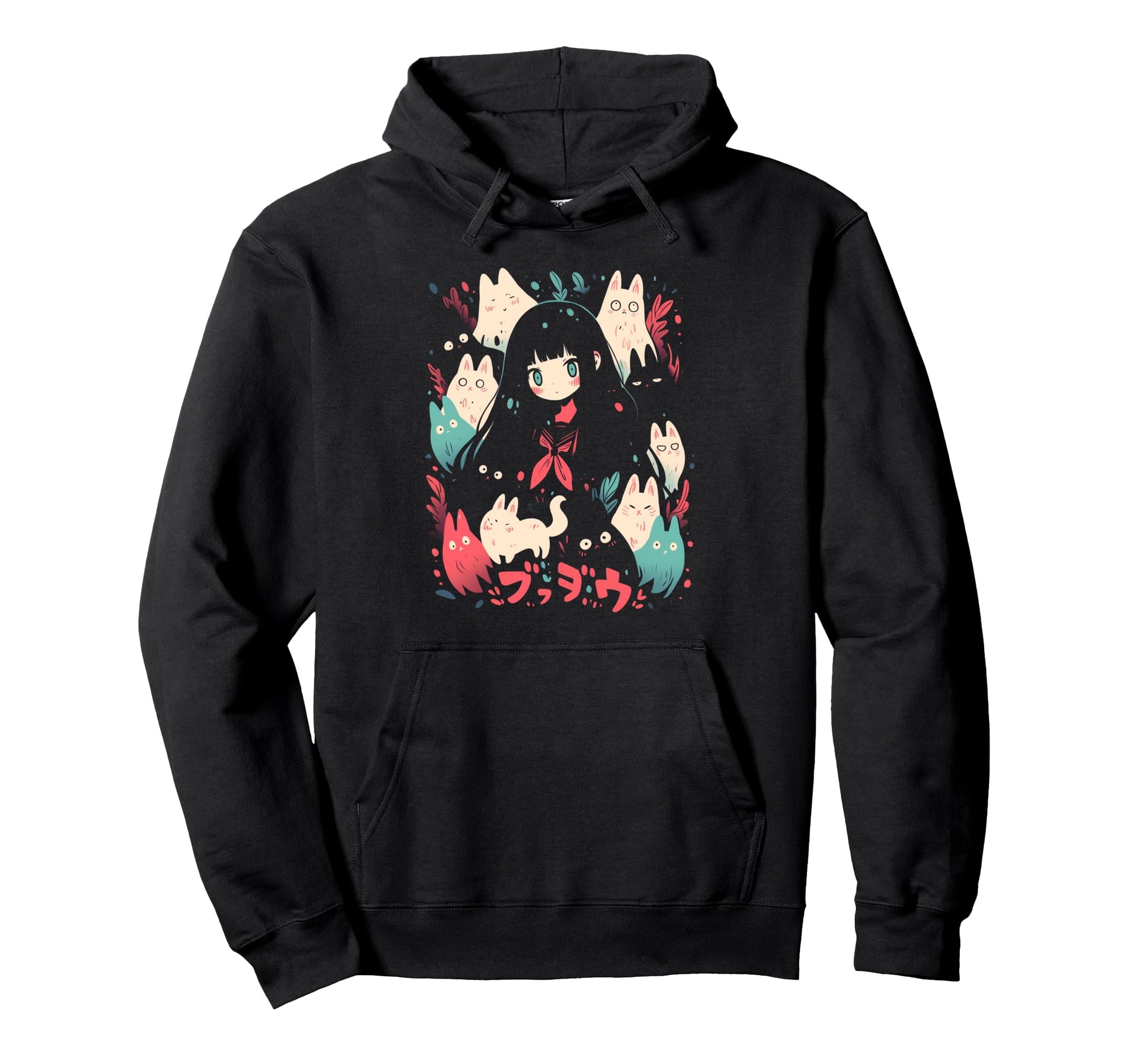 Goth Grunge Demon Anime Waifu Horror Hoodie - Fun Novelty Design Men Women - T-Shirt, Sweatshirt, Hoodie