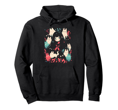 Goth Grunge Demon Anime Waifu Horror Hoodie - Fun Novelty Design Men Women - T-Shirt, Sweatshirt, Hoodie