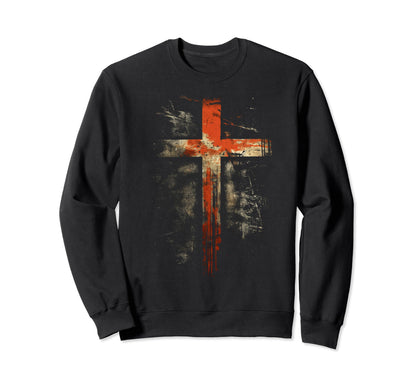 Cross Distressed 90S Goth Grunge Sweatshirt - Streetwear Style Men Women - T-Shirt, Sweatshirt, Hoodie