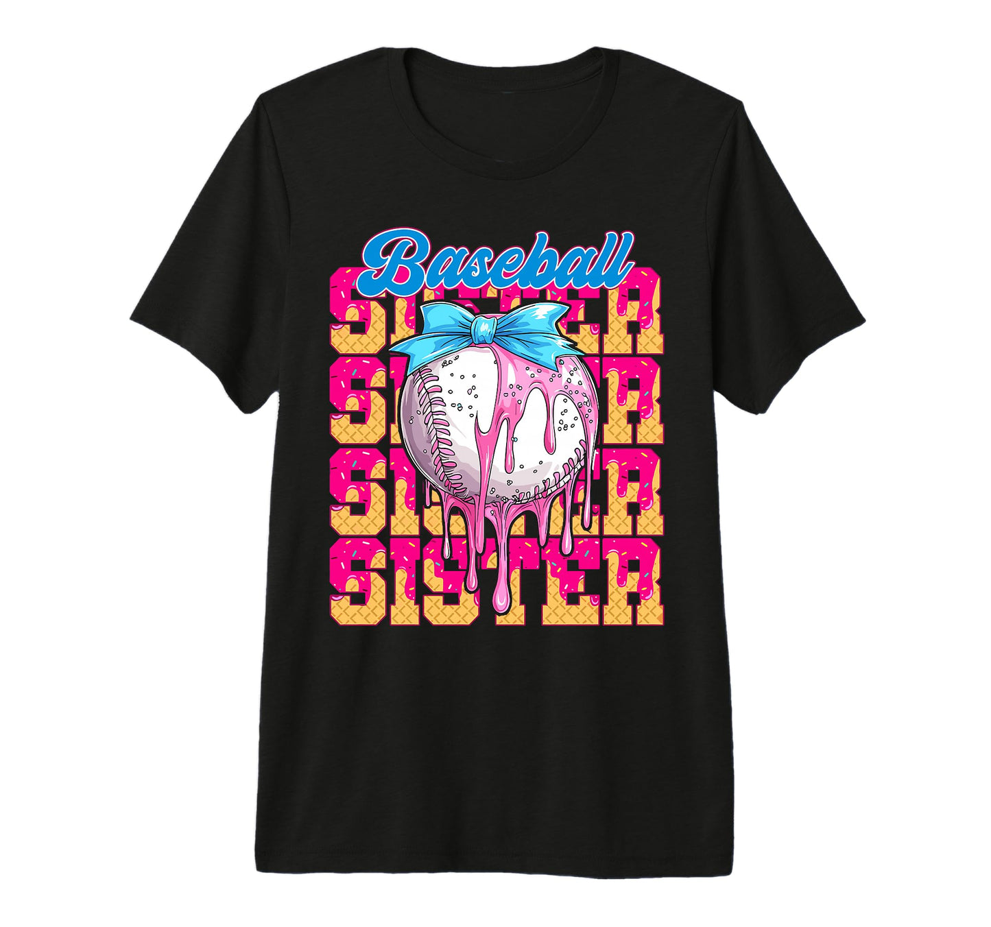 Baseball Sister Drip Ice Cream Baseball T-Shirt - Trendy Graphic Men Women - T-Shirt, Sweatshirt, Hoodie