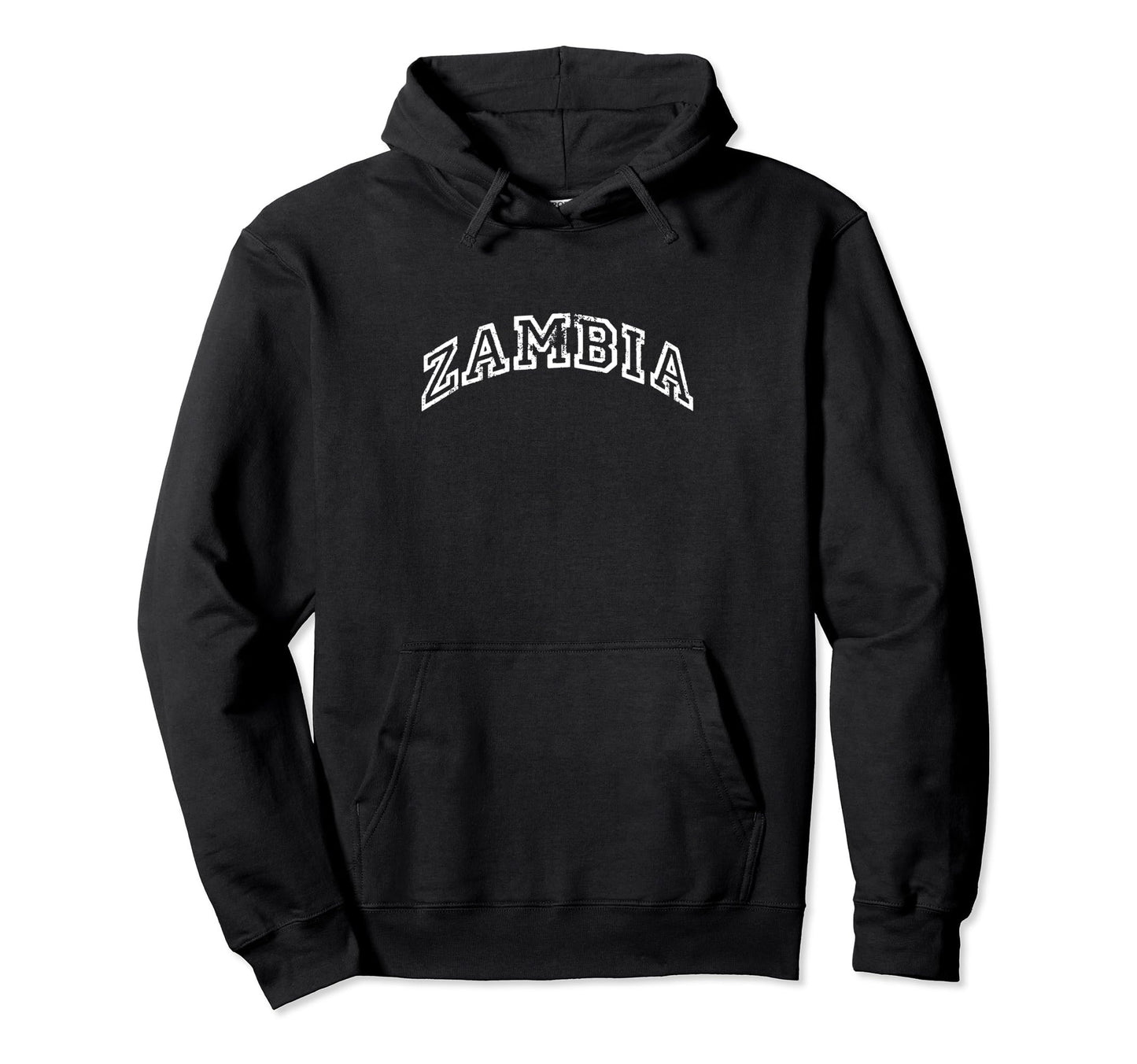 Zambia Minimalist Inspired Varsity Hoodie - Fun Novelty Design for Adults - T-Shirt, Sweatshirt, Hoodie