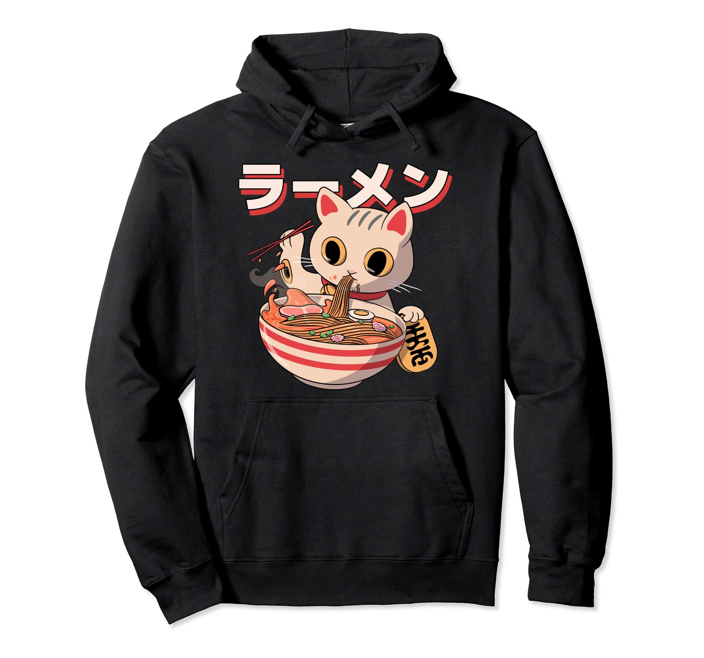 Cat Ramen Japanese Kitty Kawaii Anime Neko Hoodie - Graphic Print Unisex - T-Shirt, Sweatshirt, Hoodie