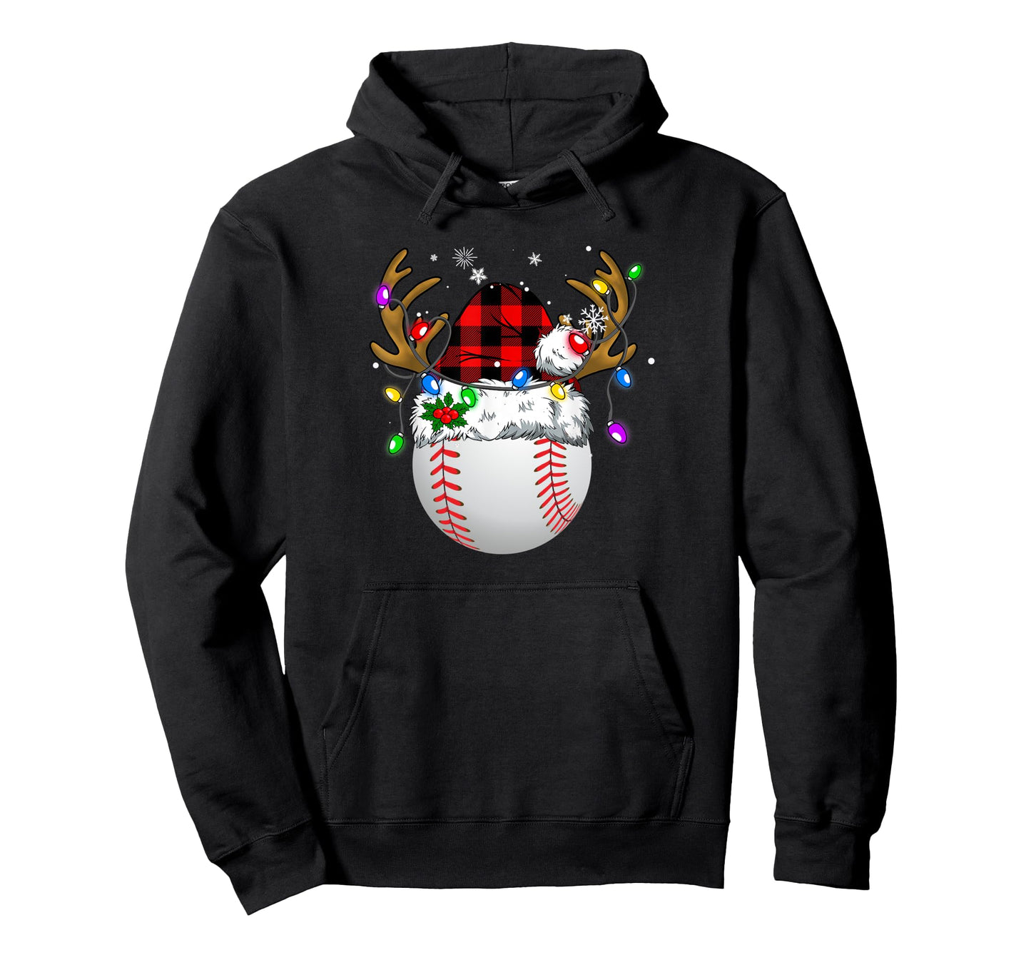 Baseball Santa Sports Baseball Player Hoodie - Custom Art Print Men Women - T-Shirt, Sweatshirt, Hoodie