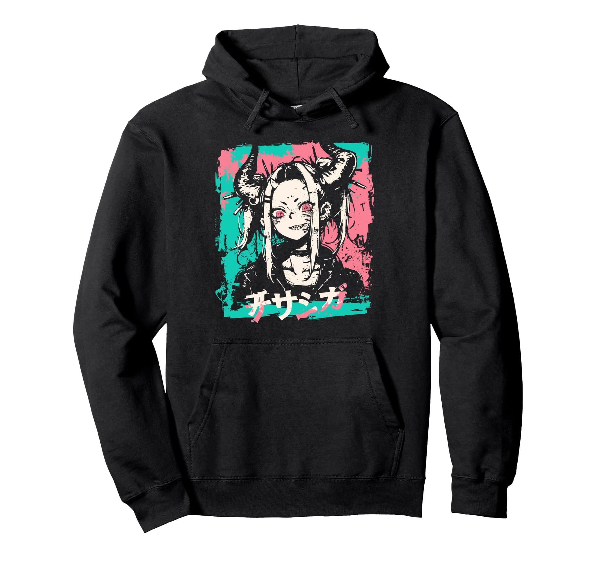 Goth Grunge Demon Anime Waifu Hoodie - Fun Novelty Design for Adults - T-Shirt, Sweatshirt, Hoodie