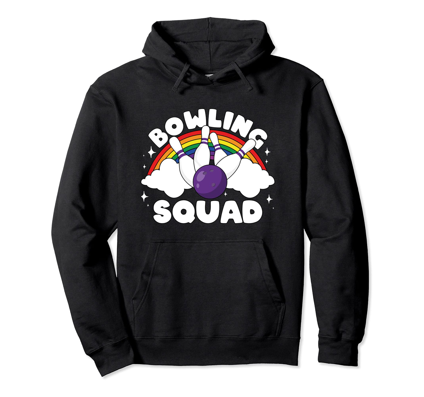 Bowling Squad Rainbow Pins Bowling Hoodie - Casual Everyday Wear Men Women - T-Shirt, Sweatshirt, Hoodie