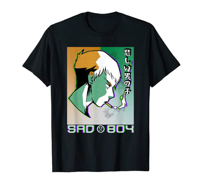 Japanese Vaporwave Sad Anime T-Shirt - Aesthetic Graphic Men Women - T-Shirt, Sweatshirt, Hoodie