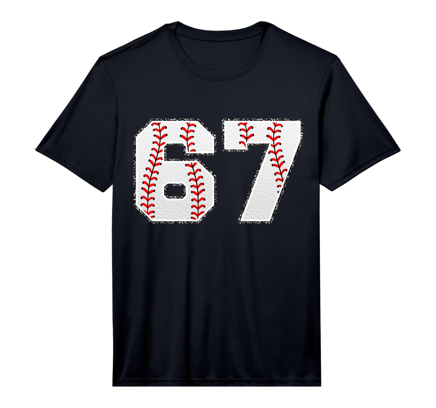 Baseball Softball Number 67 Performance T-Shirt - Graphic Print Unisex - T-Shirt, Sweatshirt, Hoodie