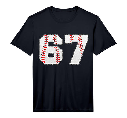 Baseball Softball Number 67 Performance T-Shirt - Graphic Print Unisex - T-Shirt, Sweatshirt, Hoodie
