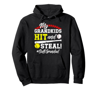 Ball Grandad Baseball Softball Grandad Hoodie - Unique Graphic for Adults - T-Shirt, Sweatshirt, Hoodie