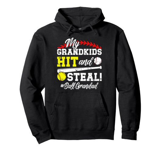 Ball Grandad Baseball Softball Grandad Hoodie - Unique Graphic for Adults - T-Shirt, Sweatshirt, Hoodie