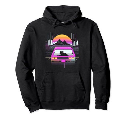 Retrowave Aesthetics Sunset Vaporwave Hoodie - Custom Art Print for Adults - T-Shirt, Sweatshirt, Hoodie