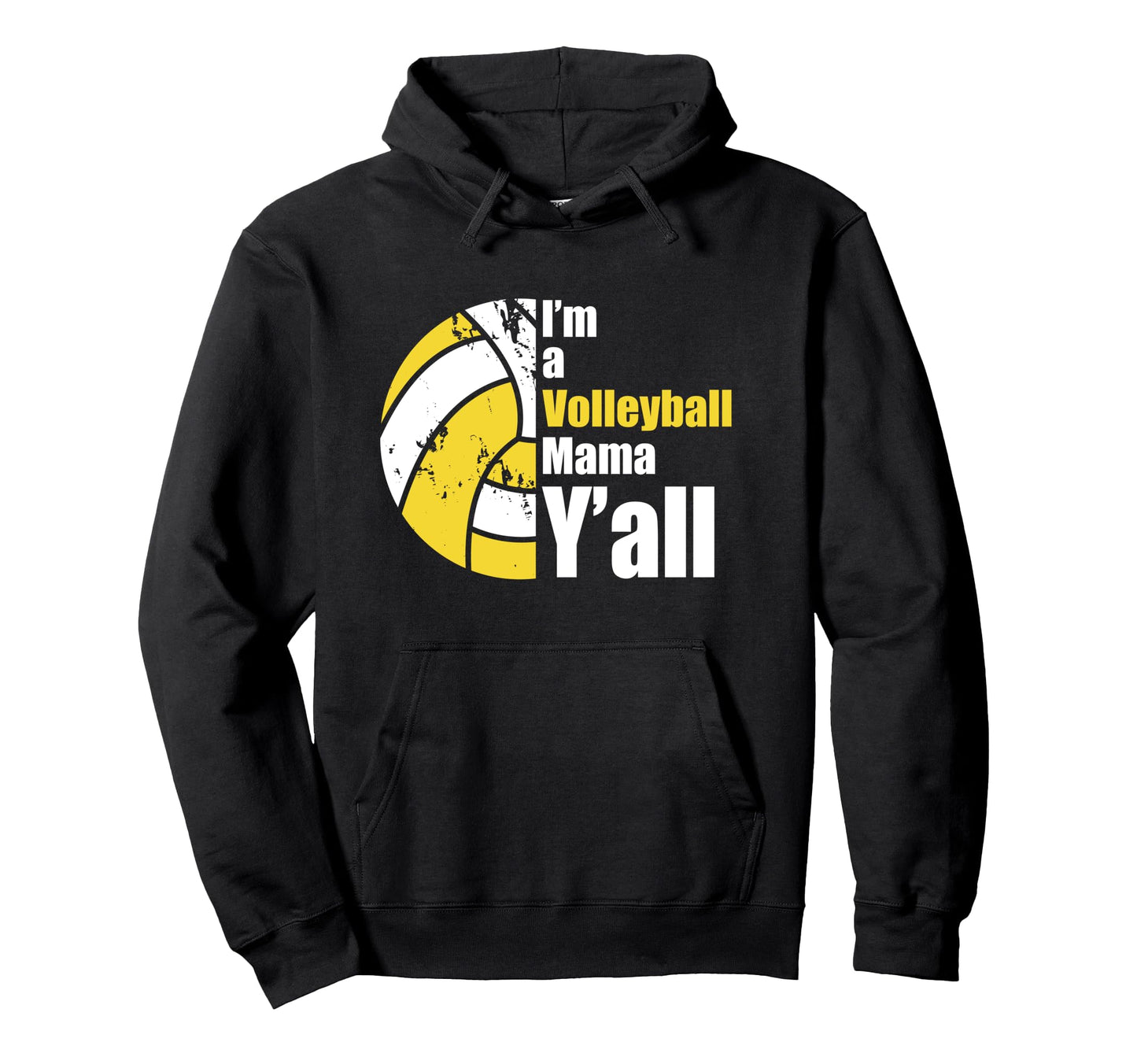 White Yellow Volleyball Mom Funny Hoodie - Trendy Graphic for Adults - T-Shirt, Sweatshirt, Hoodie
