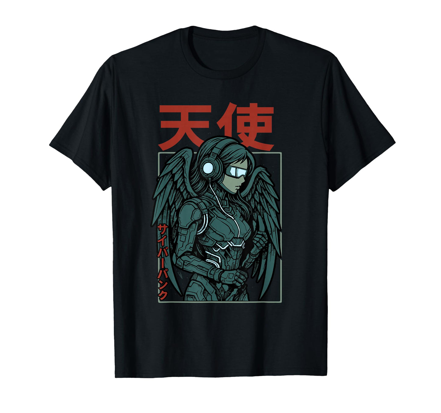 Y2K Techwear Angel Wings Japanese T-Shirt - Fun Novelty Design Unisex - T-Shirt, Sweatshirt, Hoodie