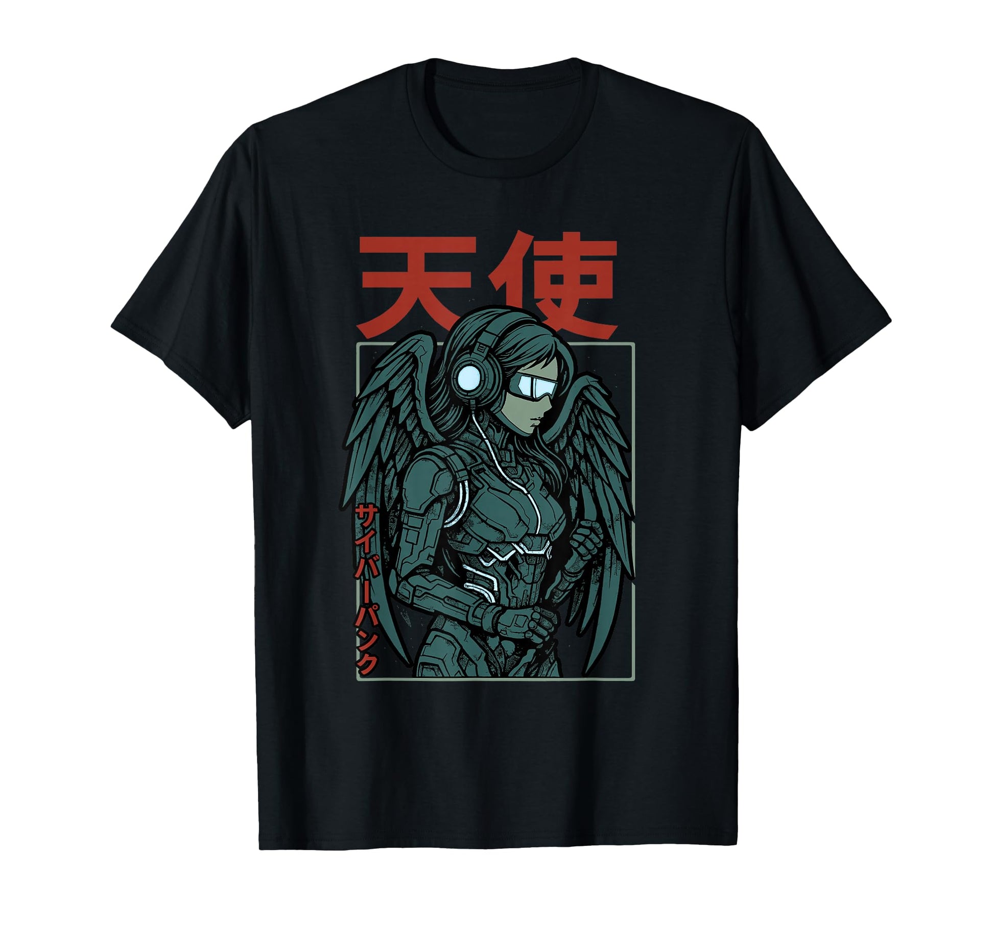 Y2K Techwear Angel Wings Japanese T-Shirt - Fun Novelty Design Unisex - T-Shirt, Sweatshirt, Hoodie