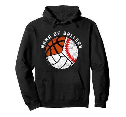 Nana Ballers Funny Baseball Volleyball Hoodie - Trendy Graphic Men Women - T-Shirt, Sweatshirt, Hoodie