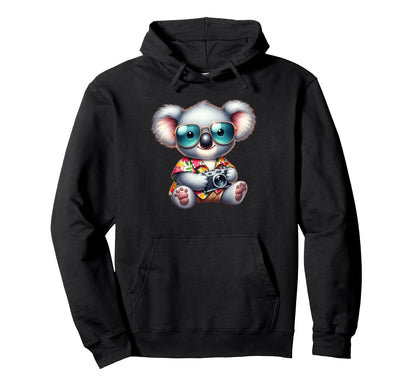 Koala Photographer Tropical Vacation Hoodie - Fun Novelty Design for Adults - T-Shirt, Sweatshirt, Hoodie