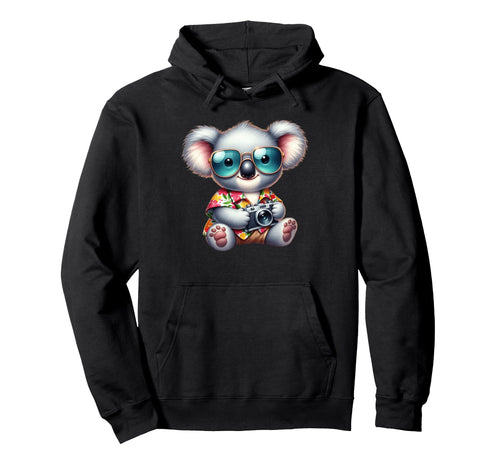 Koala Photographer Tropical Vacation Hoodie - Fun Novelty Design for Adults - T-Shirt, Sweatshirt, Hoodie