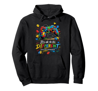 Its Ok To Be Different Autism Awareness Hoodie - Graphic Print Unisex - T-Shirt, Sweatshirt, Hoodie