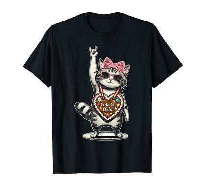 And Wild Rocker Cat Kawaii Kitty T-Shirt - Minimalist Print Men Women - T-Shirt, Sweatshirt, Hoodie