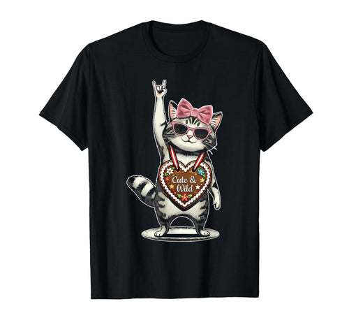 And Wild Rocker Cat Kawaii Kitty T-Shirt - Minimalist Print Men Women - T-Shirt, Sweatshirt, Hoodie