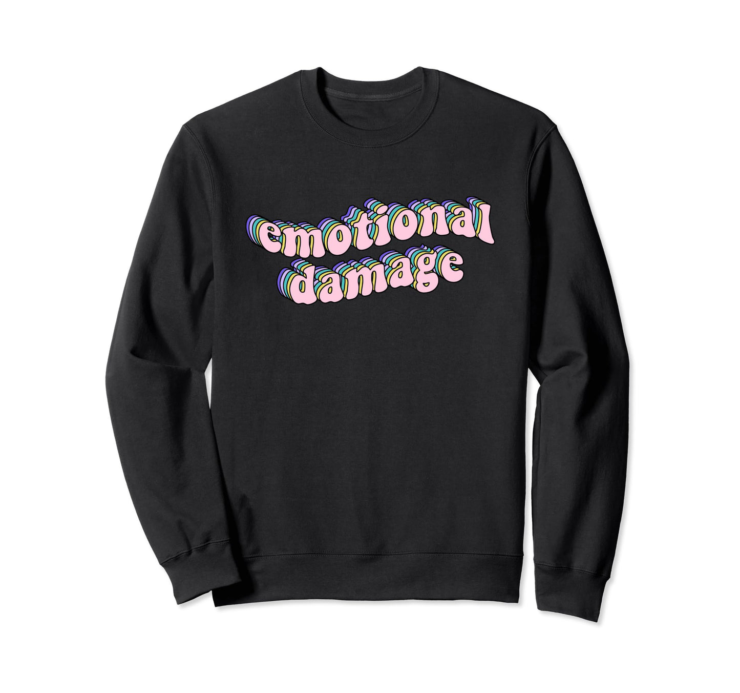 Rainbow Funny Groovy Emotional Sweatshirt - Custom Art Print Men Women - T-Shirt, Sweatshirt, Hoodie