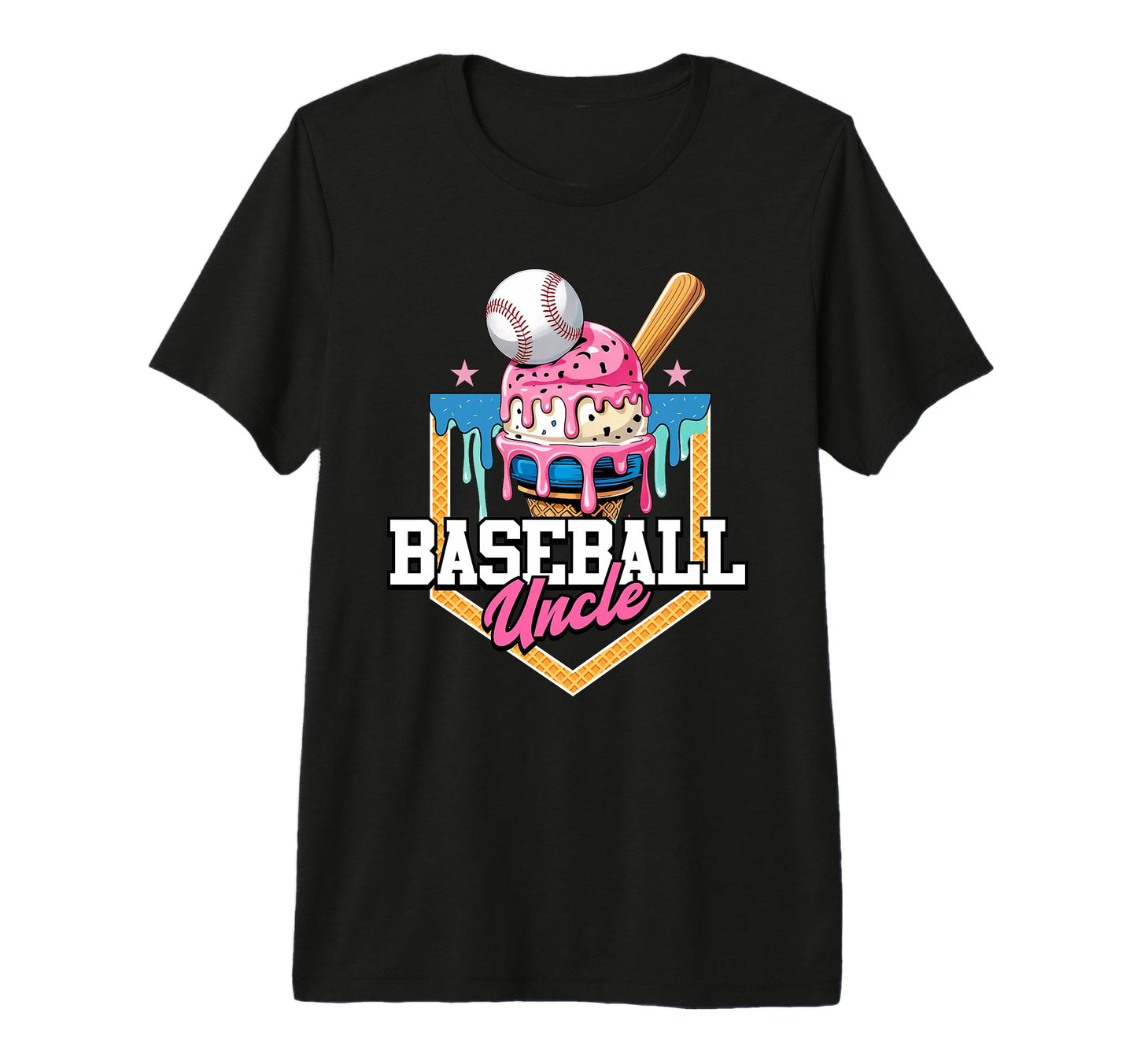 Mens Baseball Uncle Ice Cream Drip T-Shirt - Novelty Apparel Men Women - T-Shirt, Sweatshirt, Hoodie