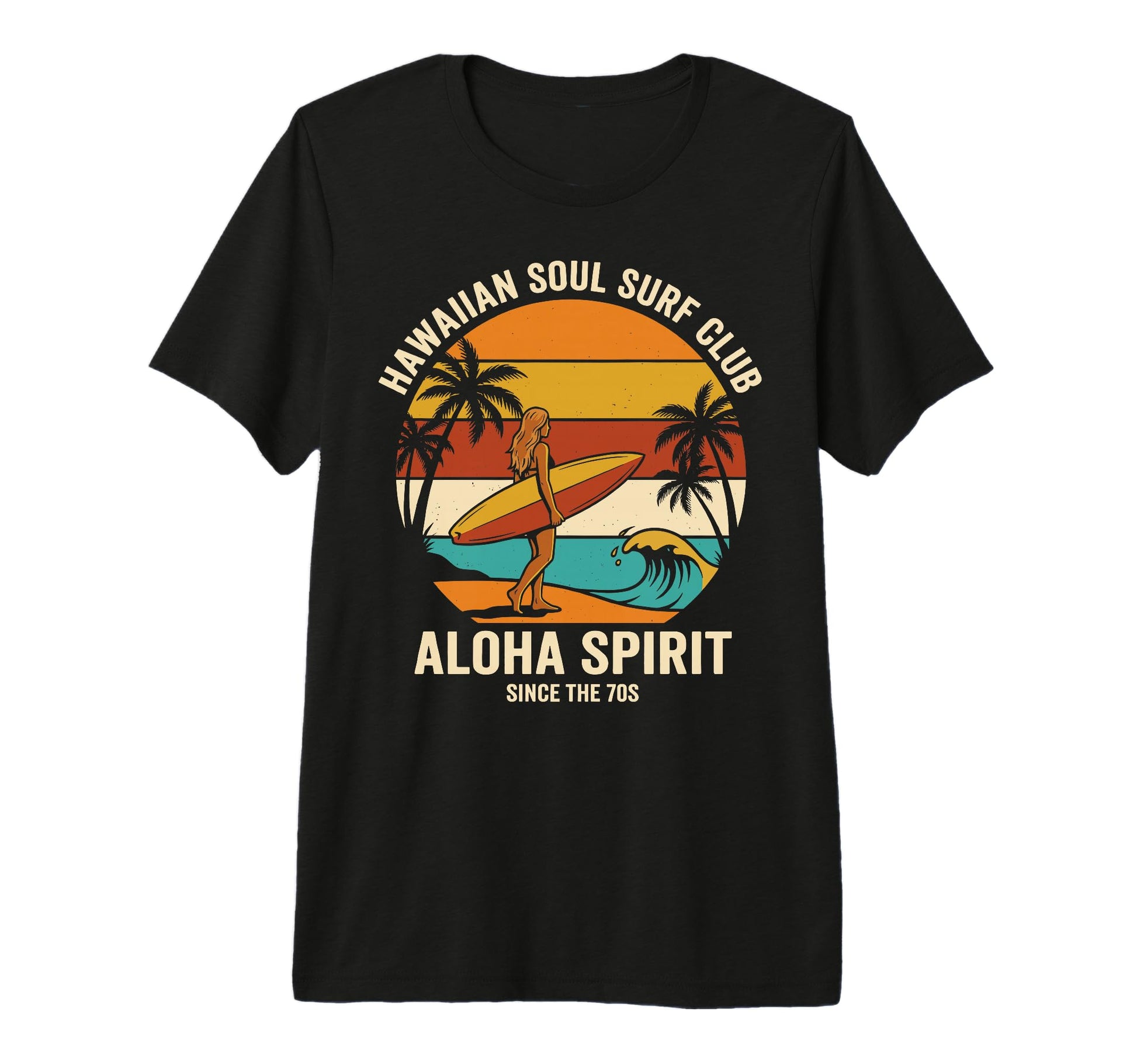 Hawaiian Soul Surf Club 70S Aloha T-Shirt - Minimalist Print Men Women - T-Shirt, Sweatshirt, Hoodie