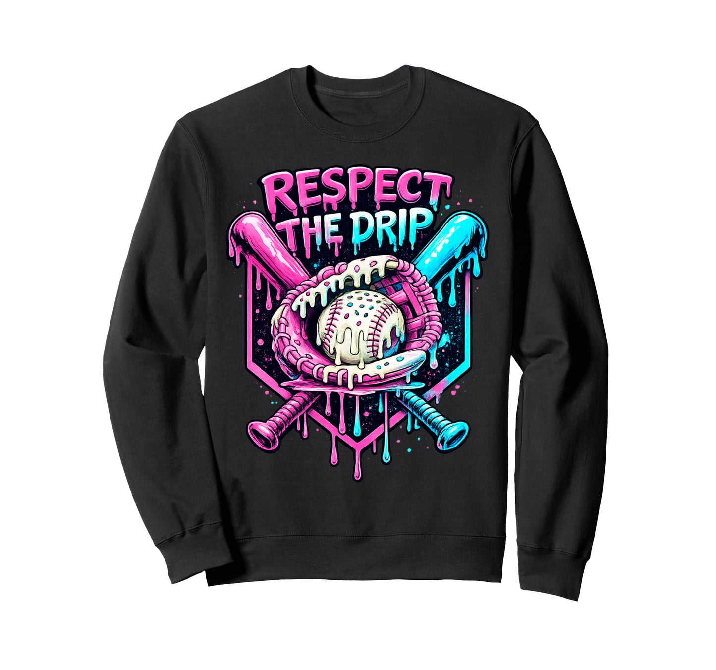 Baseball Drip Team And Ice Cream Sweatshirt - Trendy Graphic Men Women - T-Shirt, Sweatshirt, Hoodie