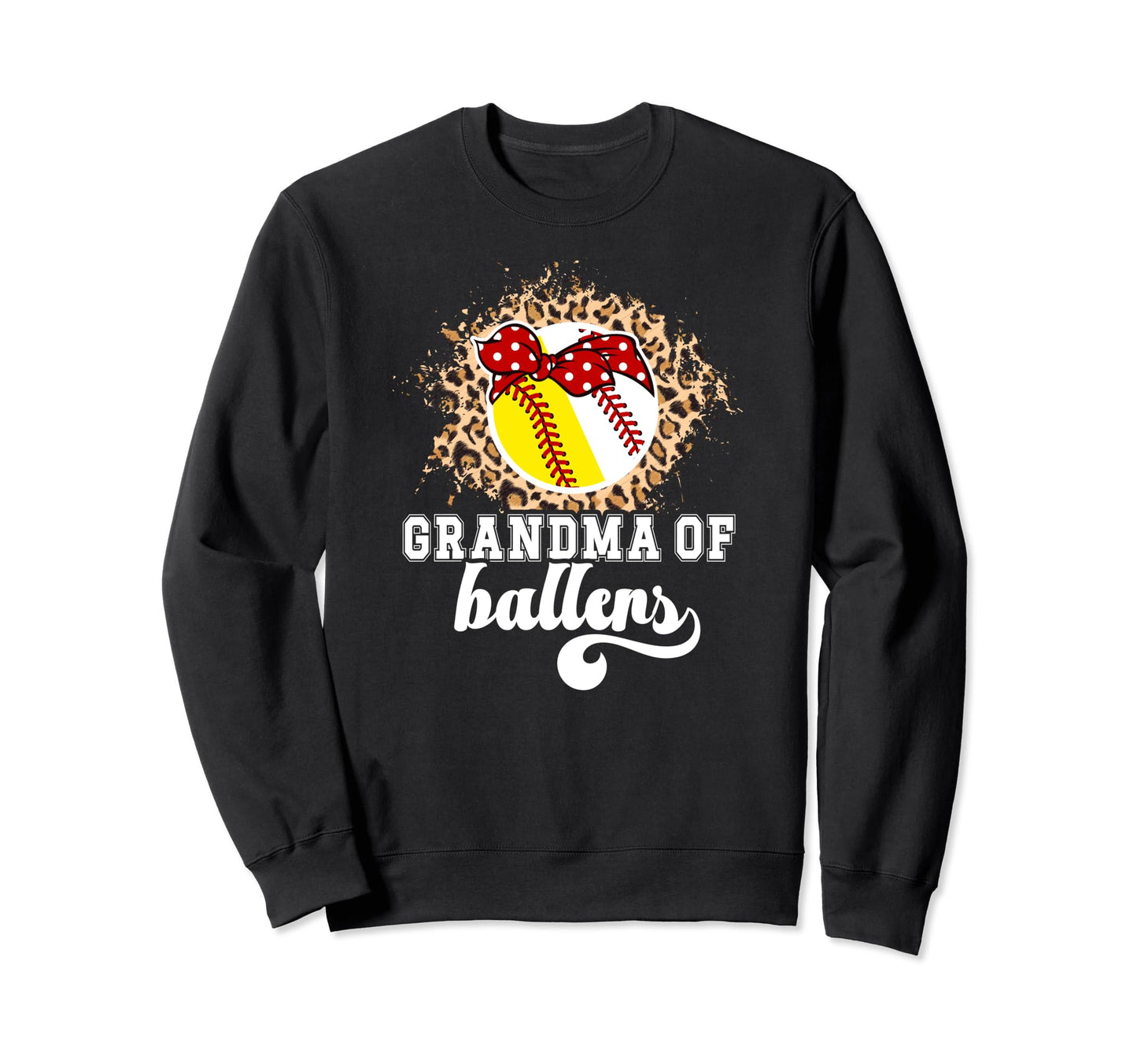 Grandma Ballers Leopard Softball Sweatshirt - Novelty Apparel Men Women - T-Shirt, Sweatshirt, Hoodie