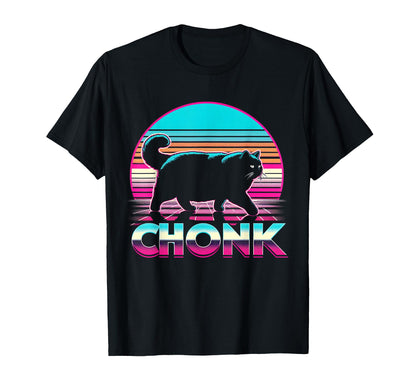 Funny Chonk Scale Cat Sunset T-Shirt - Custom Art Print Men Women - T-Shirt, Sweatshirt, Hoodie
