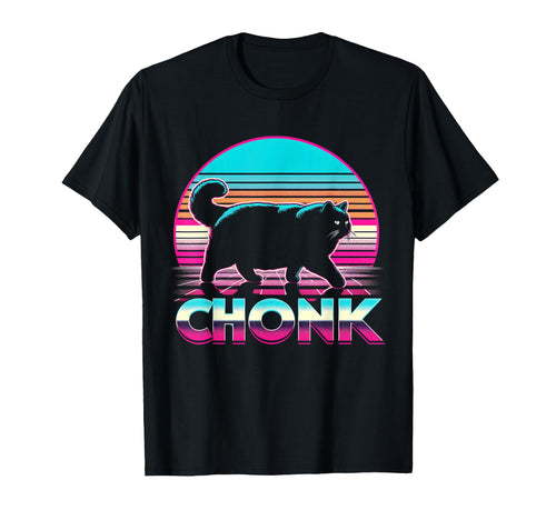 Funny Chonk Scale Cat Sunset T-Shirt - Custom Art Print Men Women - T-Shirt, Sweatshirt, Hoodie