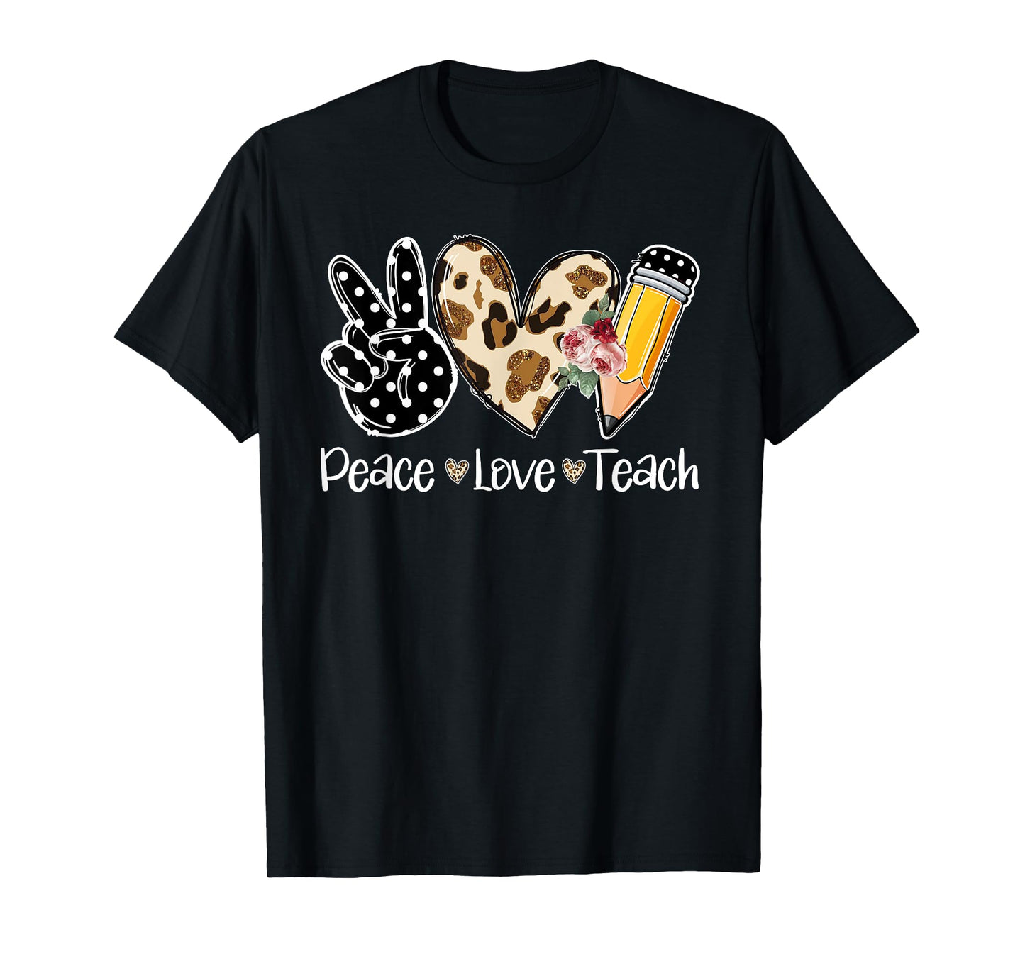 Teacher Gifts Appreciation Peace Love T-Shirt - Aesthetic Graphic Unisex - T-Shirt, Sweatshirt, Hoodie
