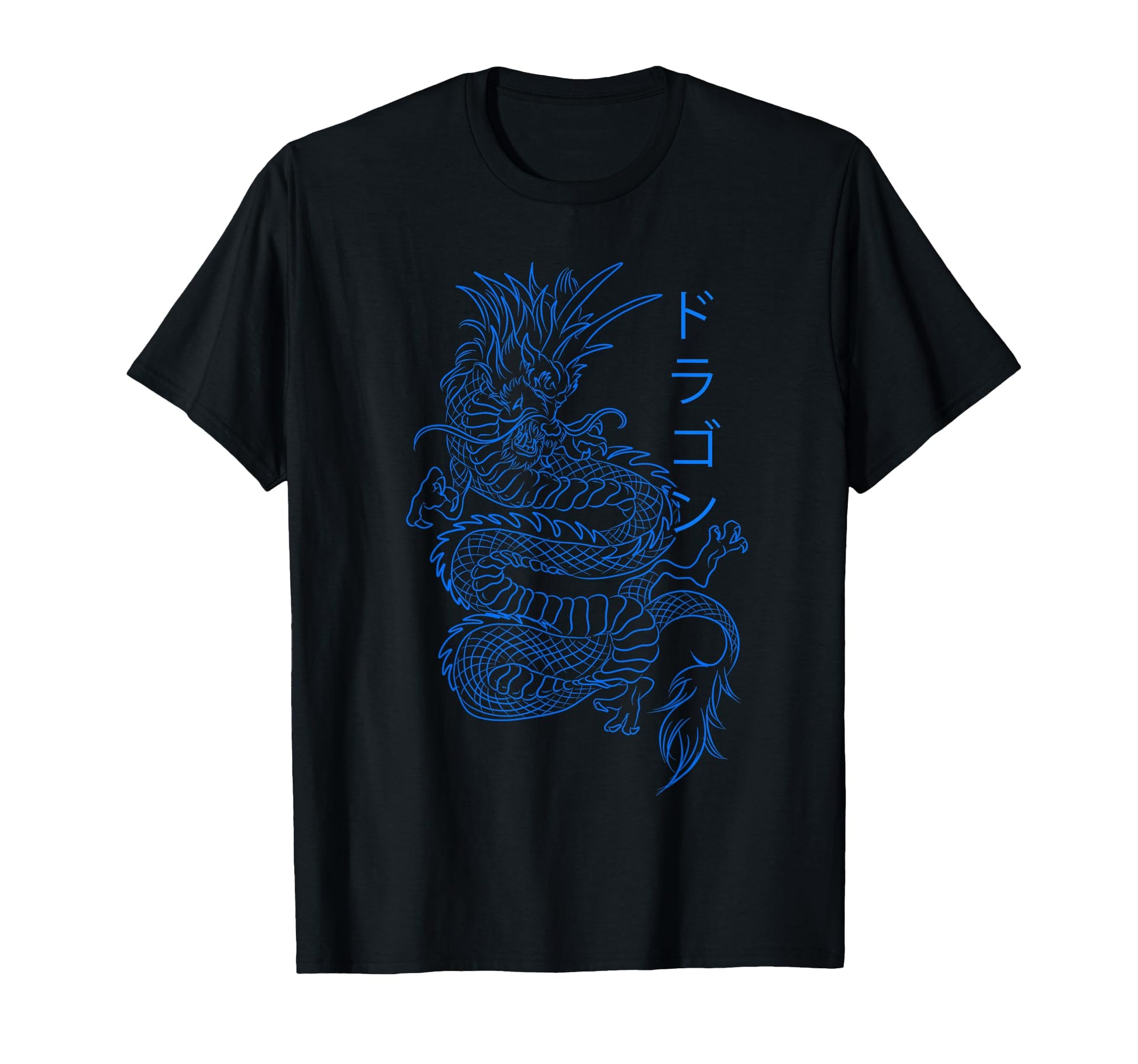 Japanese Blue Dragon Kanji Aesthetic T-Shirt - Fun Novelty Design Unisex - T-Shirt, Sweatshirt, Hoodie