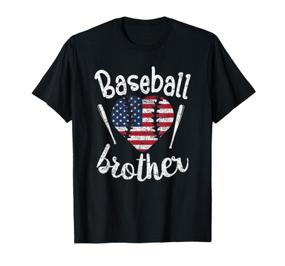 Baseball Brother American Flag 4Th July T-Shirt - Unique Graphic for Adults - T-Shirt, Sweatshirt, Hoodie